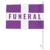 Purple White Cross Funeral Procession Car Flag | Zazzle