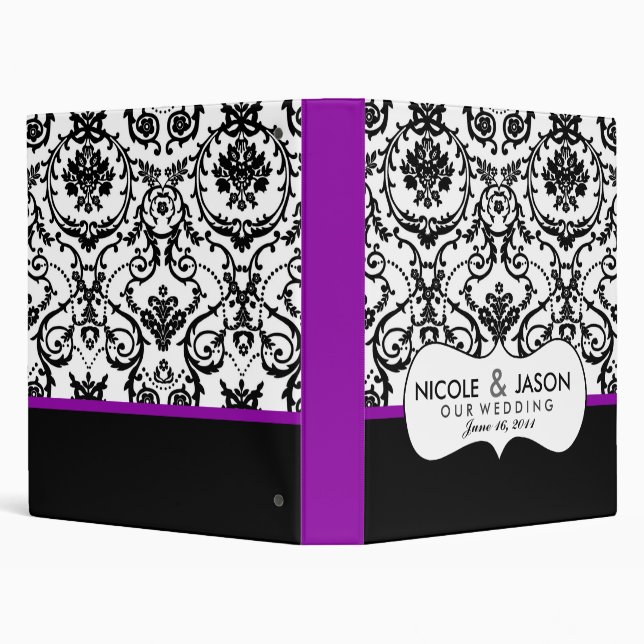 Purple/White Damask Binder (Background)