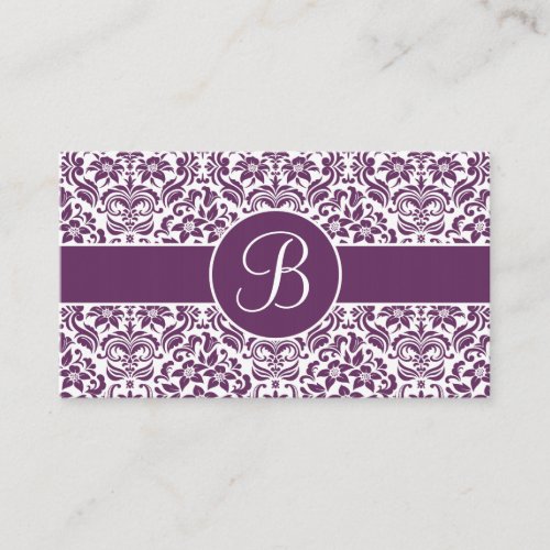 Purple  White Damask Wedding Gift Registry Cards