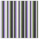 [ Thumbnail: Purple, White, Dark Olive Green, and Black Colored Fabric ]