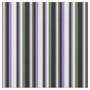 Purple, White, Dark Olive Green, and Black Colored Fabric