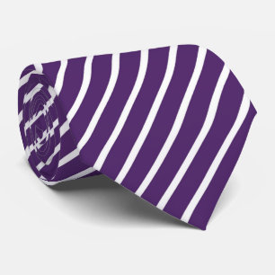 Purple White Diagonal Stripes Tie
