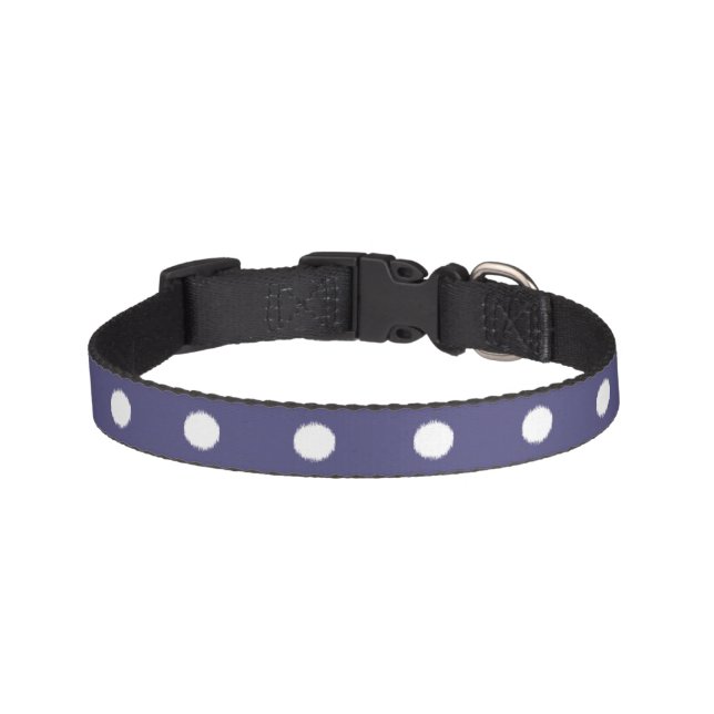 Purple White Dots Pet Collar (Front)