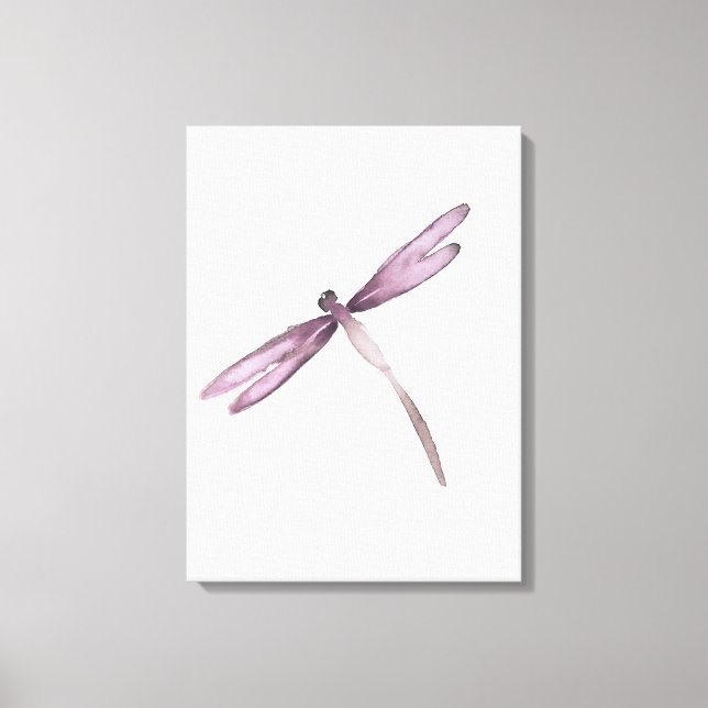 Purple white dragonfly canvas dragonflies print (Front)