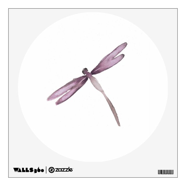Purple white dragonfly wall decal dragonflies (Front)