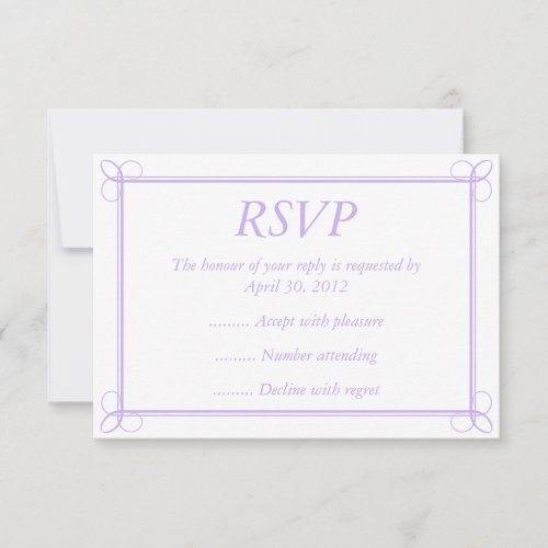 Purple &amp; White Event Reply, RSVP or Response Cards