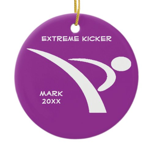 Purple &amp; White Extreme Kicker Ornament
