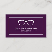 Purple White Eyeglasses Eye Doctor Optometrist Business Card
