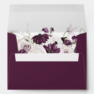Purple & White Floral - O Purple Envelope