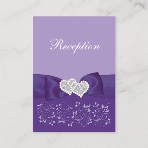 Purple White Floral Reception Enclosure Card