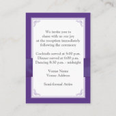 Purple, White Floral Reception Enclosure Card (Back)
