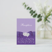 Purple, White Floral Reception Enclosure Card (Standing Front)