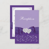 Purple, White Floral Reception Enclosure Card (Front/Back)