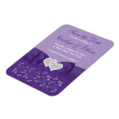 Purple White Floral Save Date Magnet (Left Side)