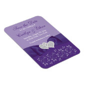 Purple White Floral Save Date Magnet (Right Side)