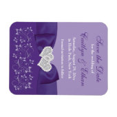 Purple White Floral Save Date Magnet (Horizontal)