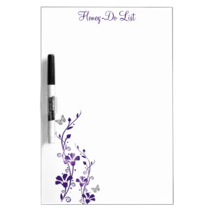 Purple, White Floral To Do List Dry Erase Board