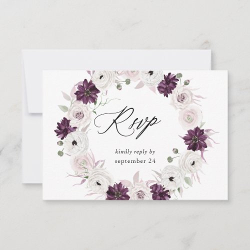 Purple  White Floral w Meal RSVP
