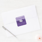 Purple, White Floral Wedding Favor Sticker (Envelope)