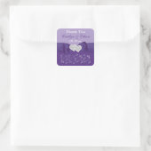 Purple, White Floral Wedding Favor Sticker (Bag)