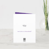 Purple, White Floral Wedding Thank You Card (Back)