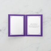 Purple, White Floral Wedding Thank You Card (Inside)