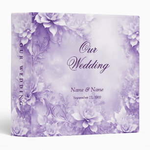 Purple White Flowers Album Binder