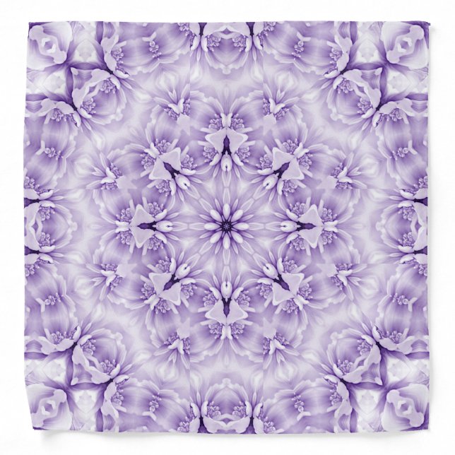 Purple White Flowers Bandana (Front)