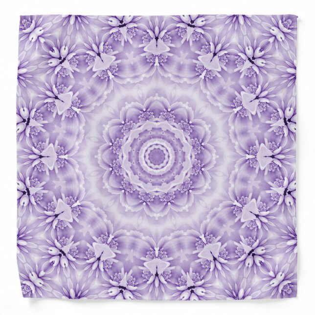 Purple White Flowers Bandana (Front)