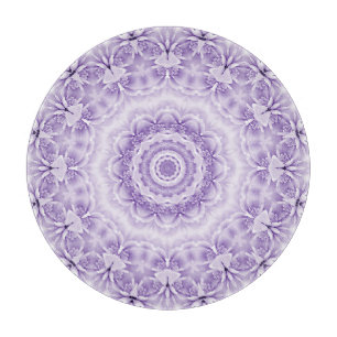 Purple White Flowers Cutting Board