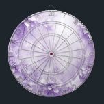 Purple White Flowers Dartboard<br><div class="desc">Beautiful Purple White Flowers Dartboard</div>
