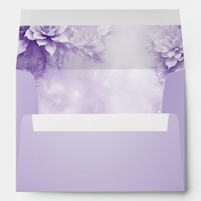 Purple White Flowers Envelope (Back (Bottom))