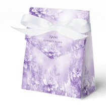 Purple White Flowers Favor Box