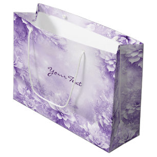 Purple White Flowers Gift Bag