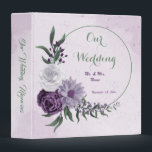 purple white flowers greenery wedding photo album 3 ring binder<br><div class="desc">Beautiful botanical wedding photo album featuring romantic purple lavender and white flowers with green leaves
FOR MORE MATCHING PRODUCT click on the collection above or contact me.</div>