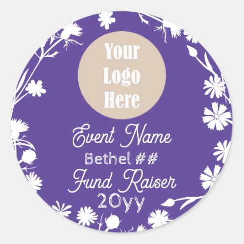 Purple White Flowers Jobs Daughters Party Favor  Classic Round Sticker