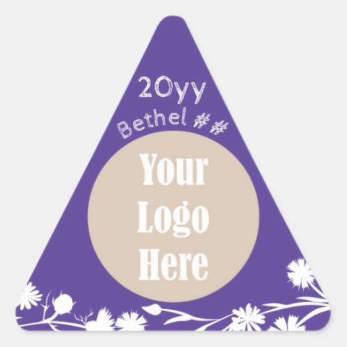 Purple White Flowers Jobs Daughters Party Favor Triangle Sticker