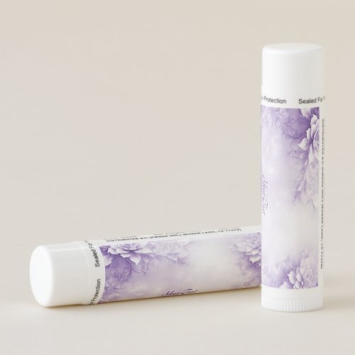 Purple White Flowers Lip Balm