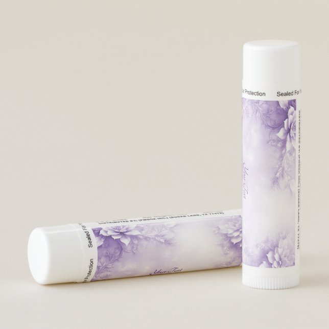 Purple White Flowers Lip Balm (Rotated Right)