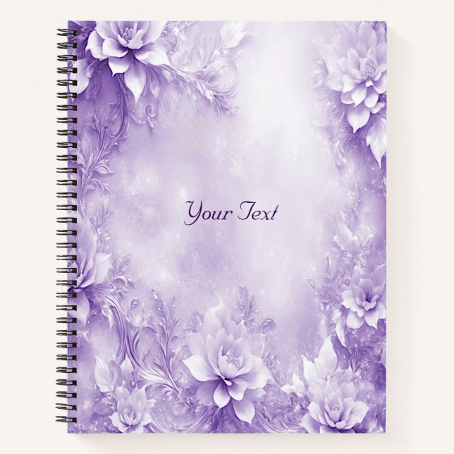Purple White Flowers Notebook (Front)