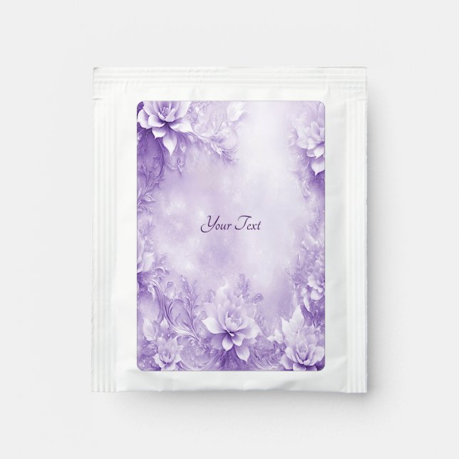 Purple White Flowers Tea Bag Drink Mix (Front)
