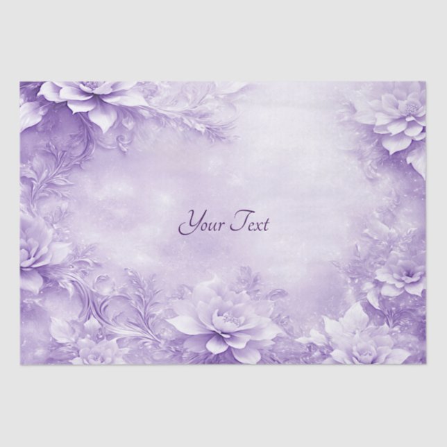 Purple White Flowers Tissue Paper (Front)