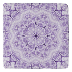 Purple White Flowers Trivet