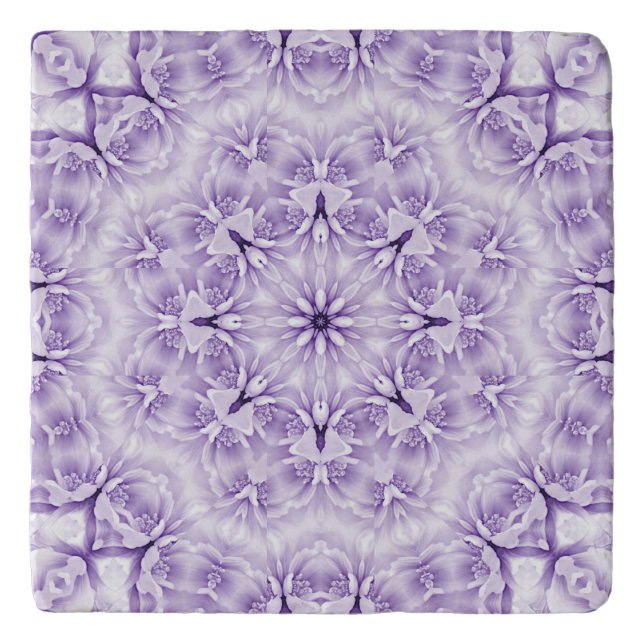 Purple White Flowers Trivet (Front)