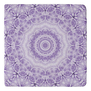 Purple White Flowers Trivet
