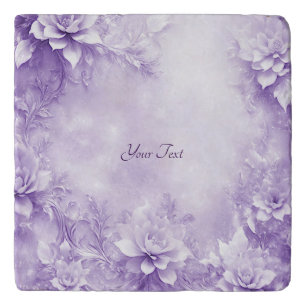 Purple White Flowers Trivet