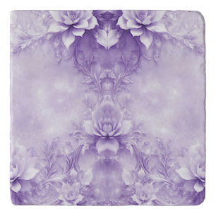 Purple White Flowers Trivet
