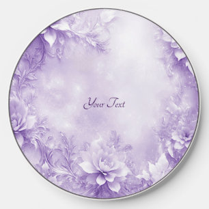 Purple White Flowers Wireless Charger
