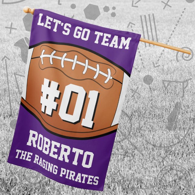 Purple White Football Team Colors House Flag (Creator Uploaded)