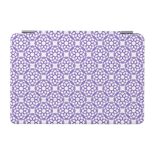 Purple White Geometric Seamless Pattern iPad Mini Cover (Horizontal)